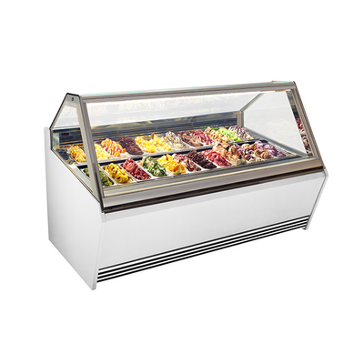 Prosky Dual Deep en acier inoxydable à double porte à double porte Ice Cream Showcase Freezer