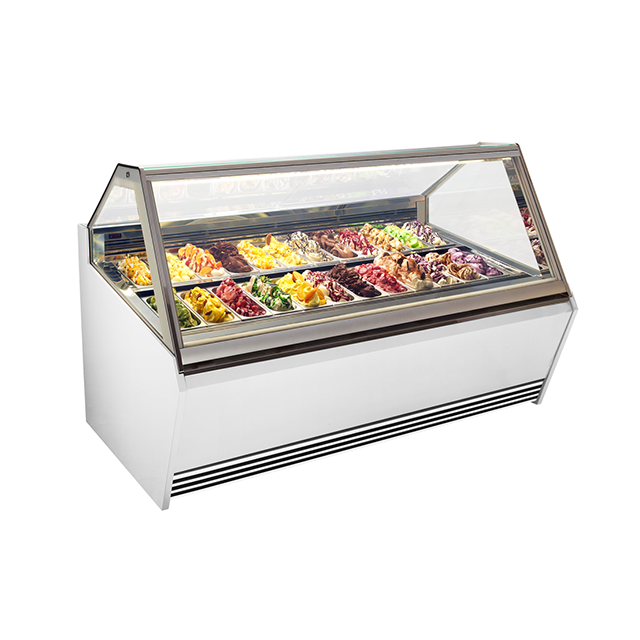 Prosky Refrigerator Green Frozen Food Gelato Showcase avec éclairage LED